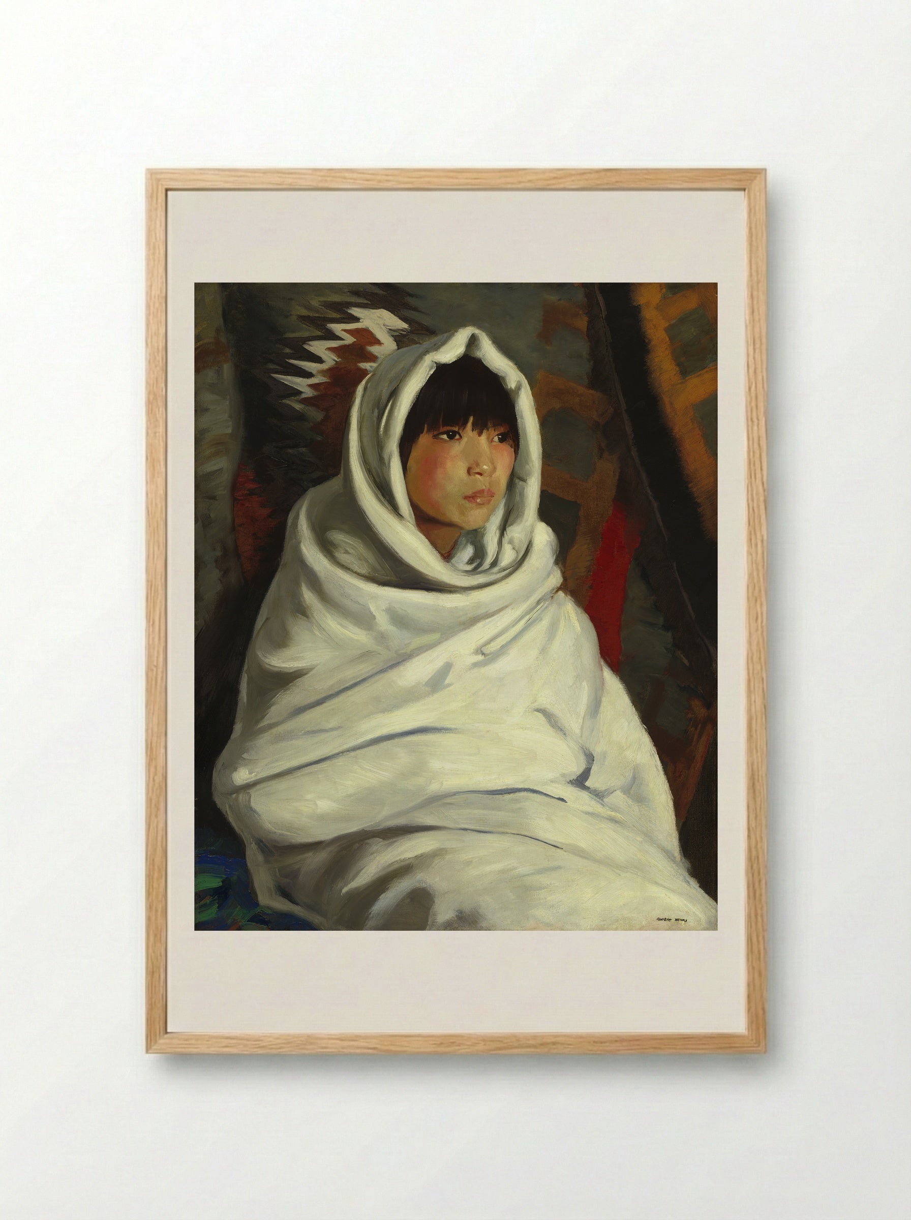 Indian Girl - Robert Henri - Framed Print Wood