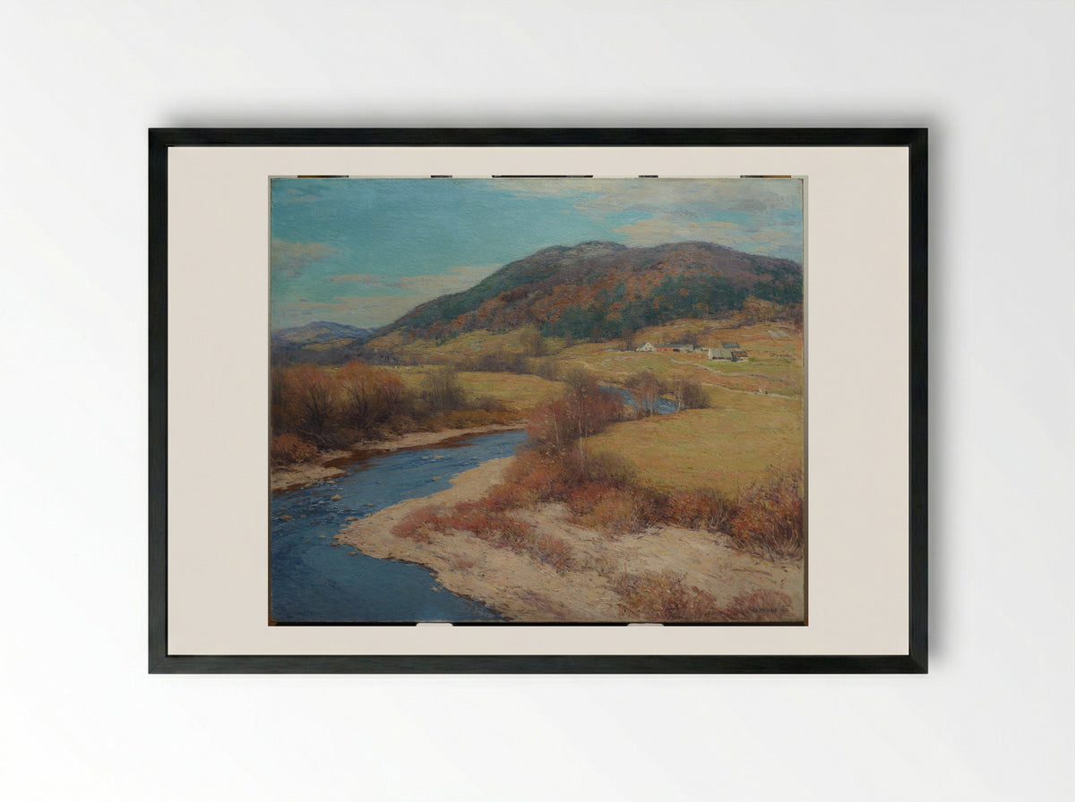 Indian Summer, Vermont - Willard Metcalf - Framed Print Black