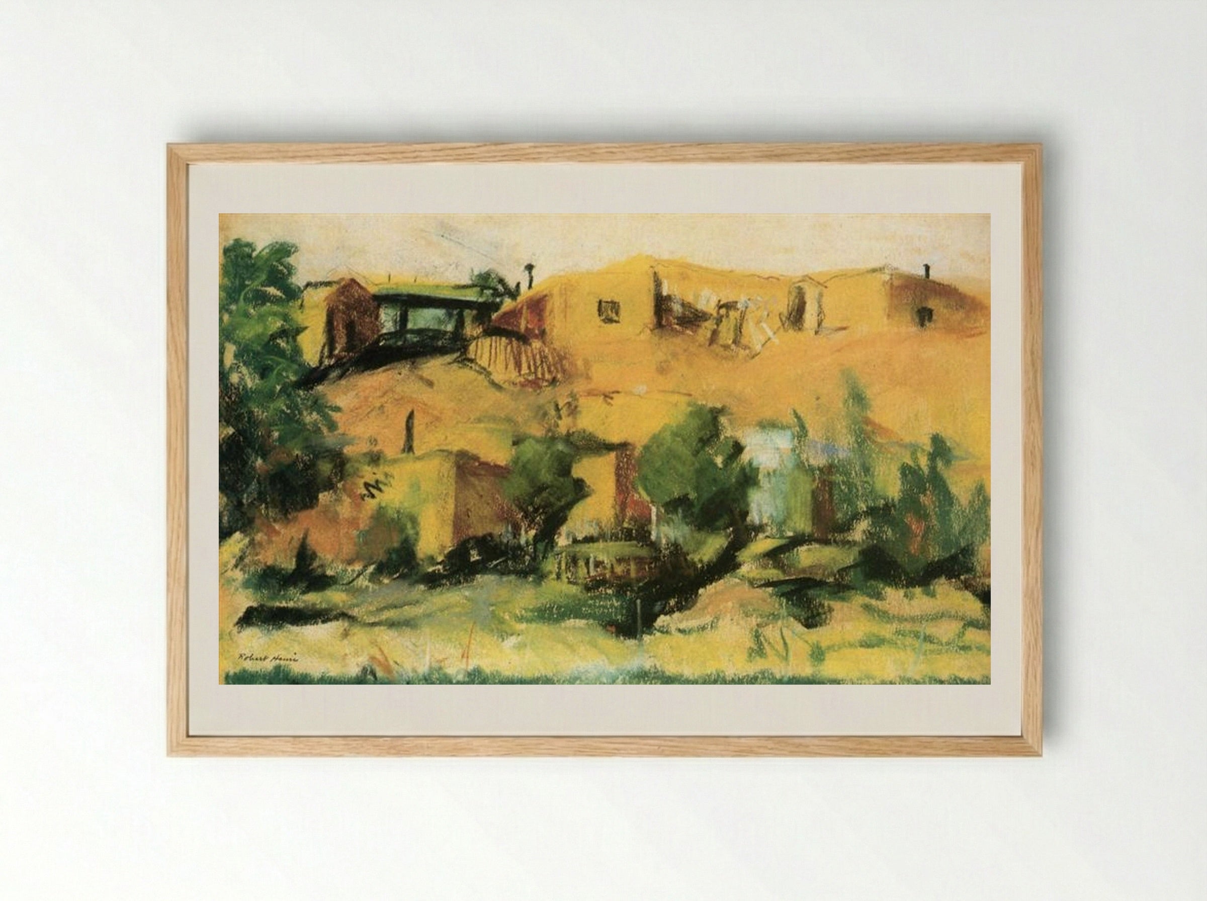 Indian Village - Robert Henri - Framed Print Wood