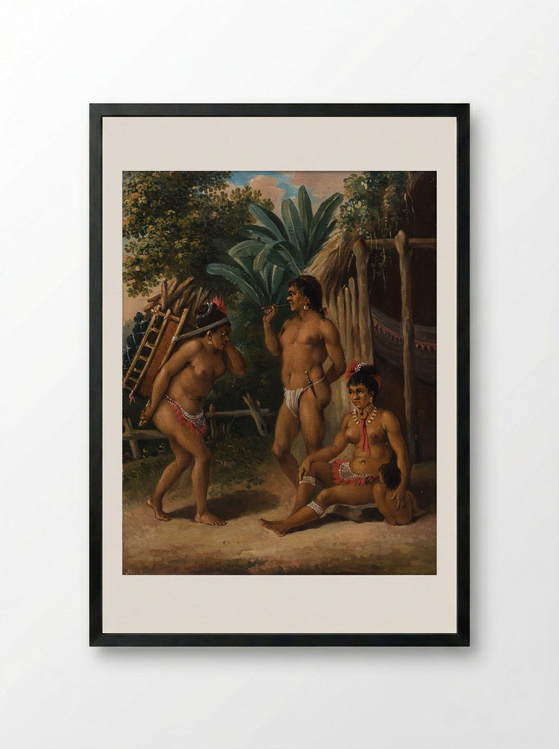 Indigenous Kalinago of St. Vincent - Agostino Brunias - Framed Print Black