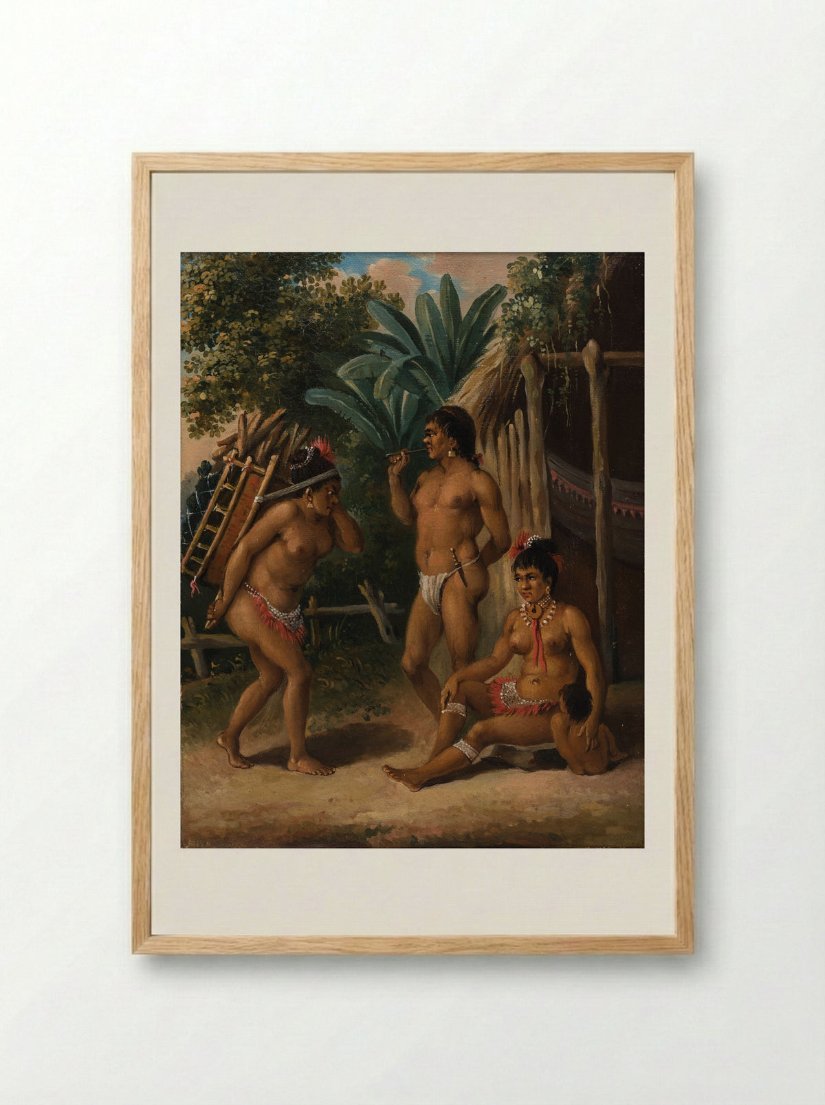 Indigenous Kalinago of St. Vincent - Agostino Brunias - Framed Print Wood
