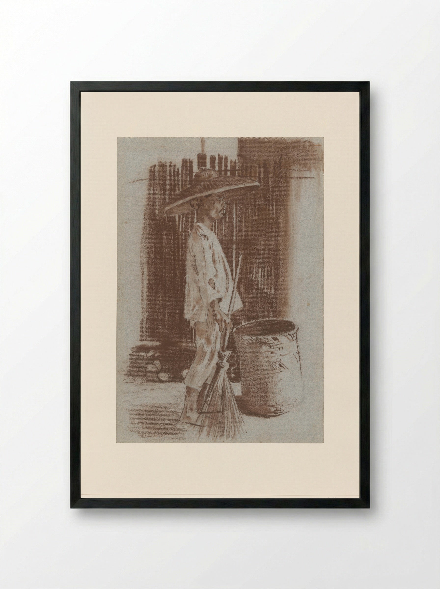 Indonesische straatveger - Willem Witsen - Framed Print Black
