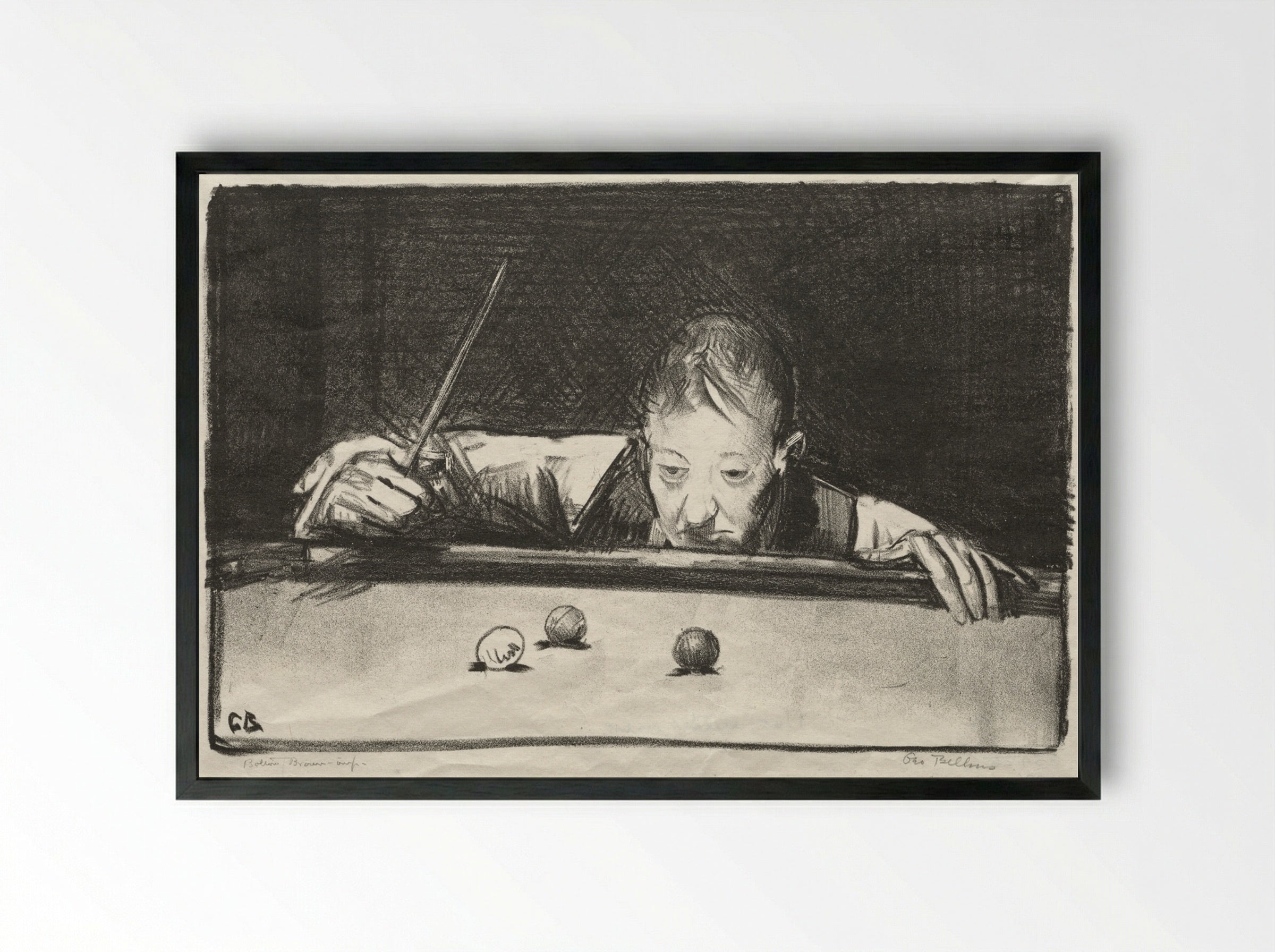 Indoor Athlete - George Bellows - Framed Print Black