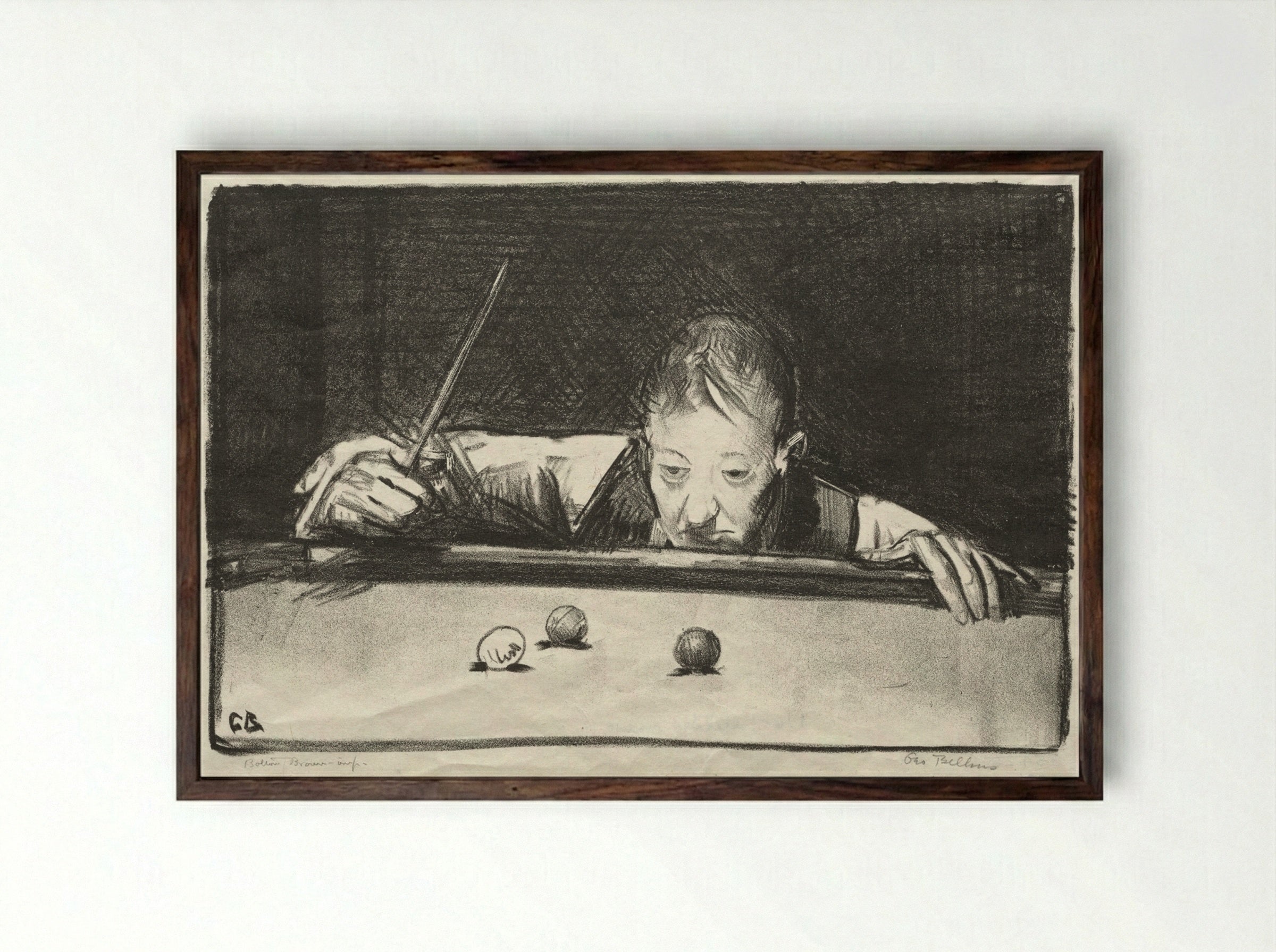 Indoor Athlete - George Bellows - Framed Print Dark Wood