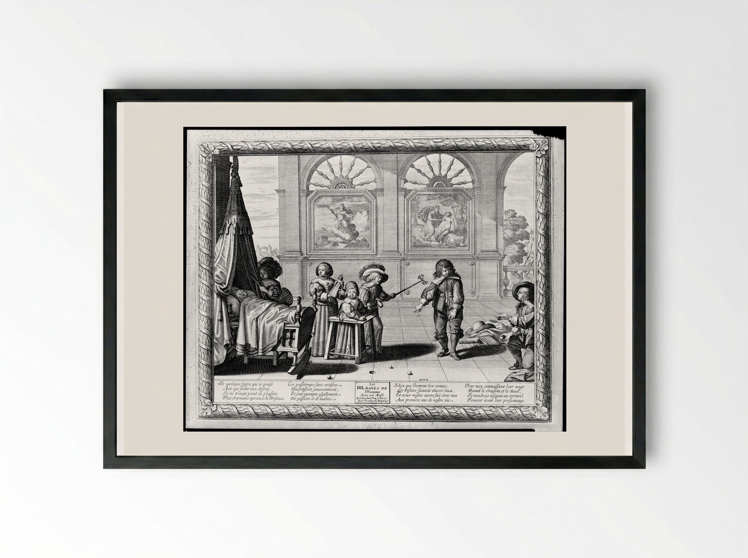 Infancy - Abraham Bosse - Framed Print Black