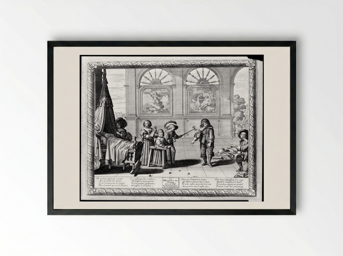 Infancy - Abraham Bosse - Framed Print Black