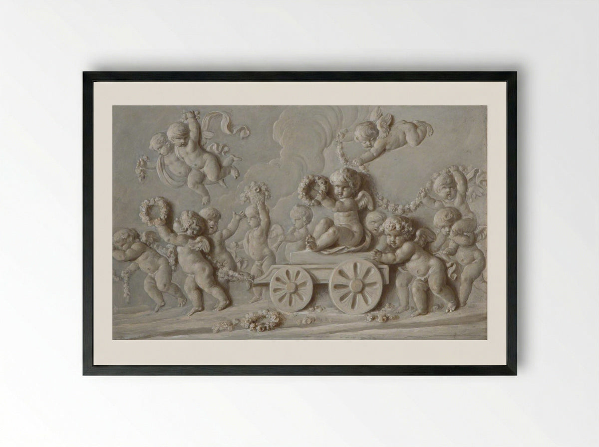 Infant Bacchanal - Piat Joseph Sauvage - Framed Print Black