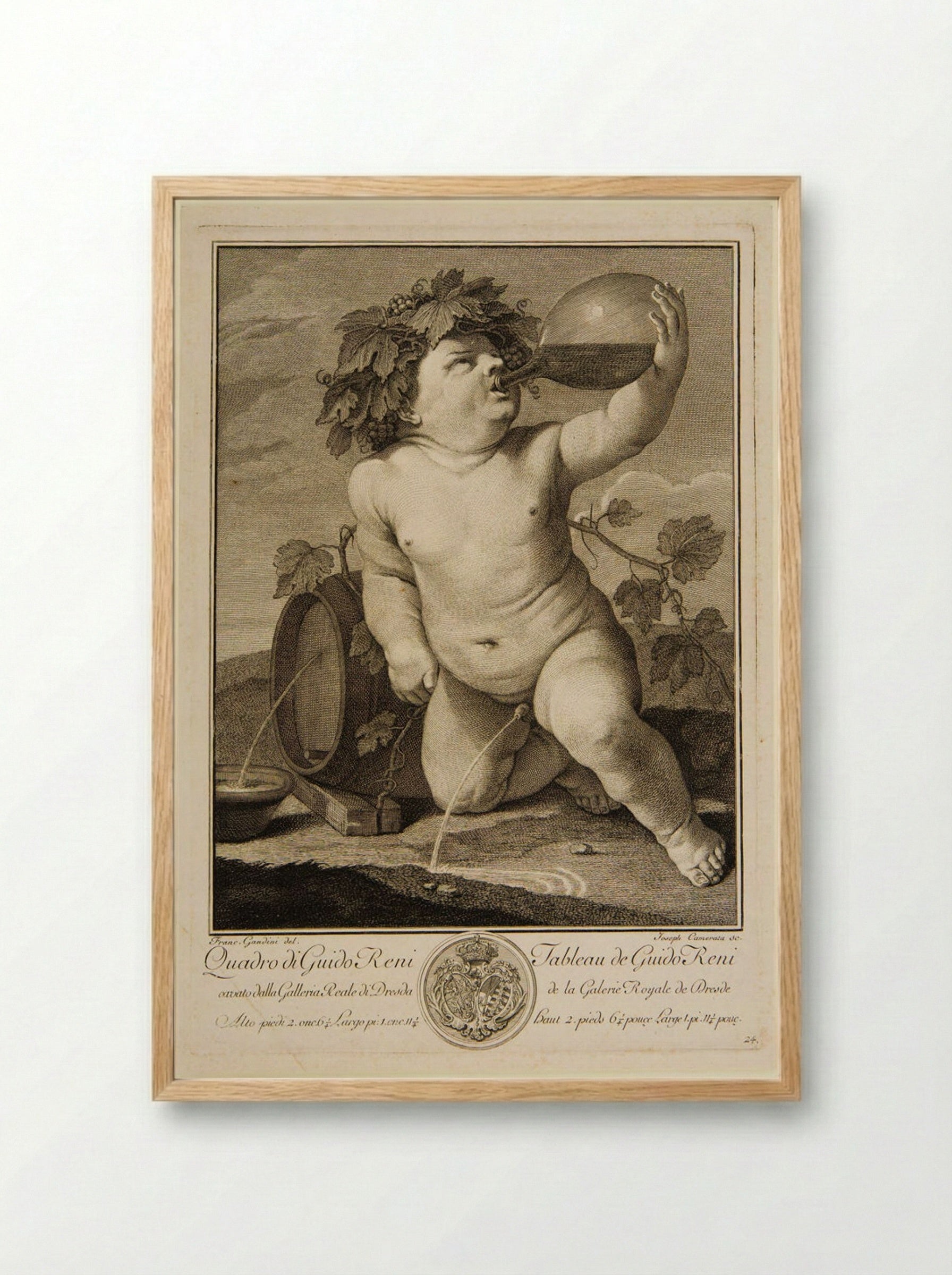 Infant Bacchus - Giuseppe Camerata - Framed Print Wood