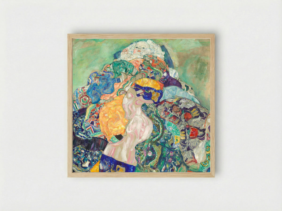 Infant (Die Wiege) - Gustav Klimt - Framed Print Wood