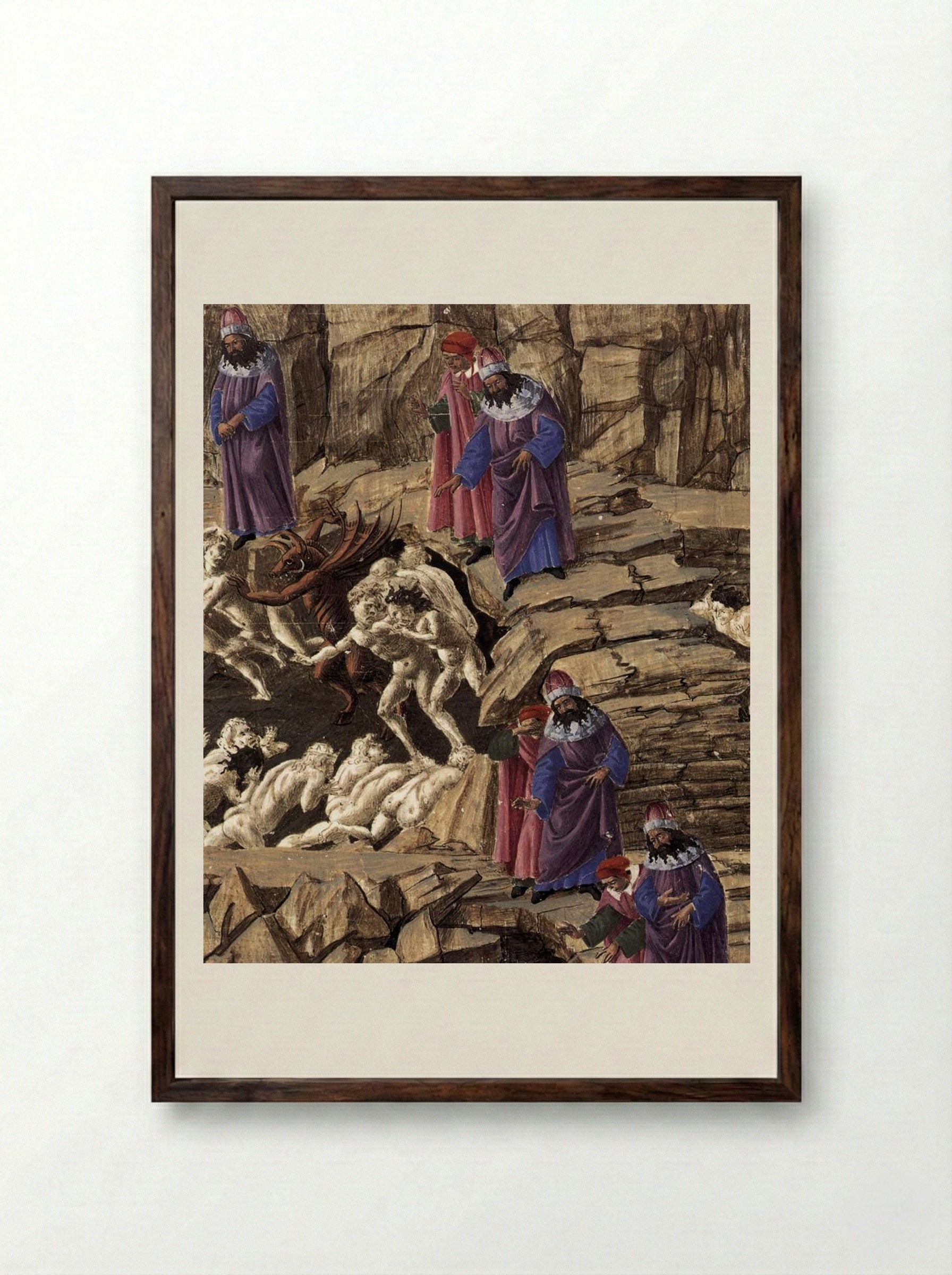 Inferno, Canto XVIII - Sandro Botticelli - Framed Print Dark Wood