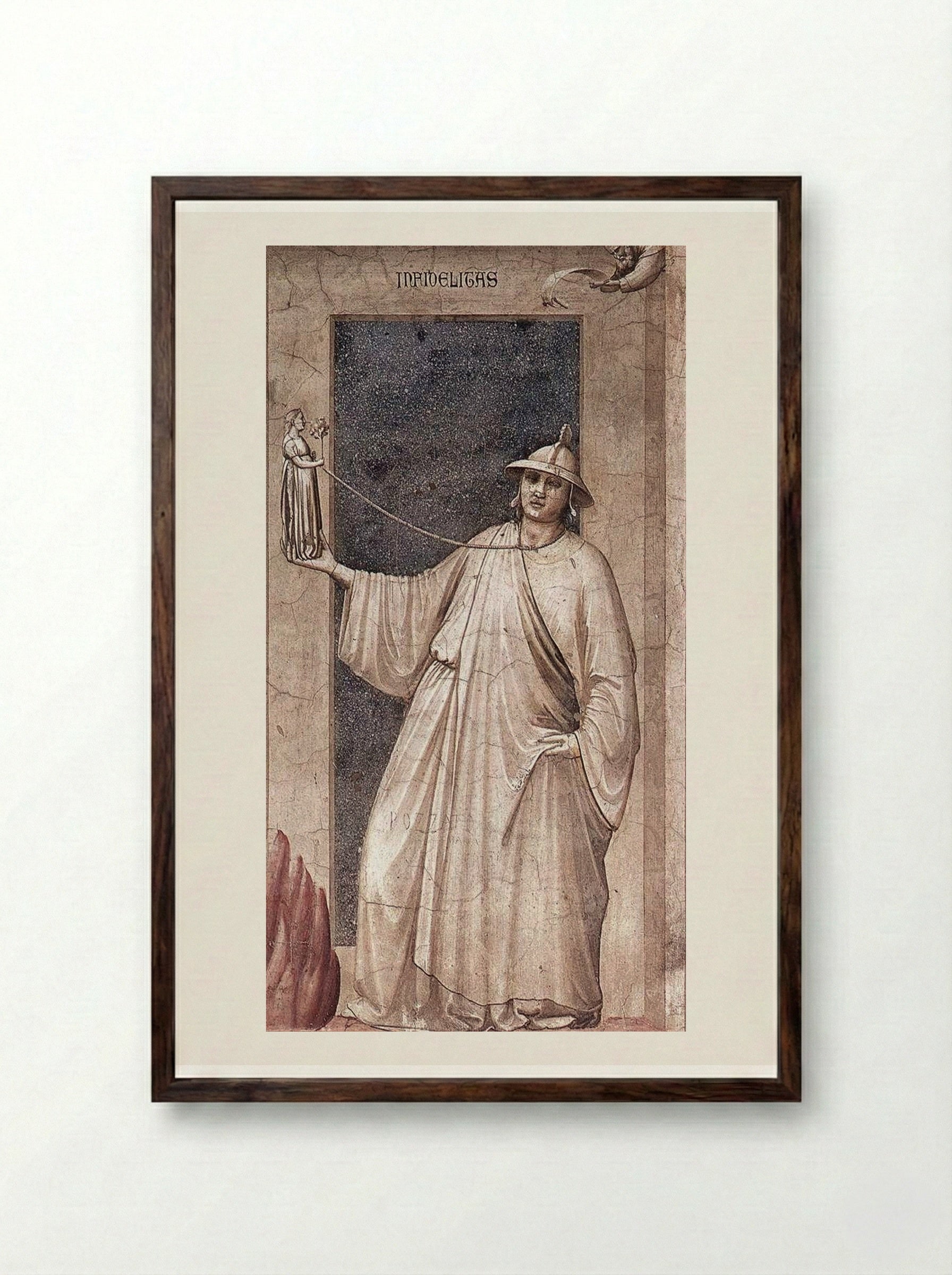 Infidelity (Infidelitas) - Giotto di Bondone - Framed Print Dark Wood
