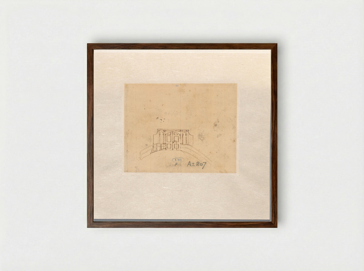 Ingangspartij van een gebouw - Dirk van der Burg - Framed Print Dark Wood