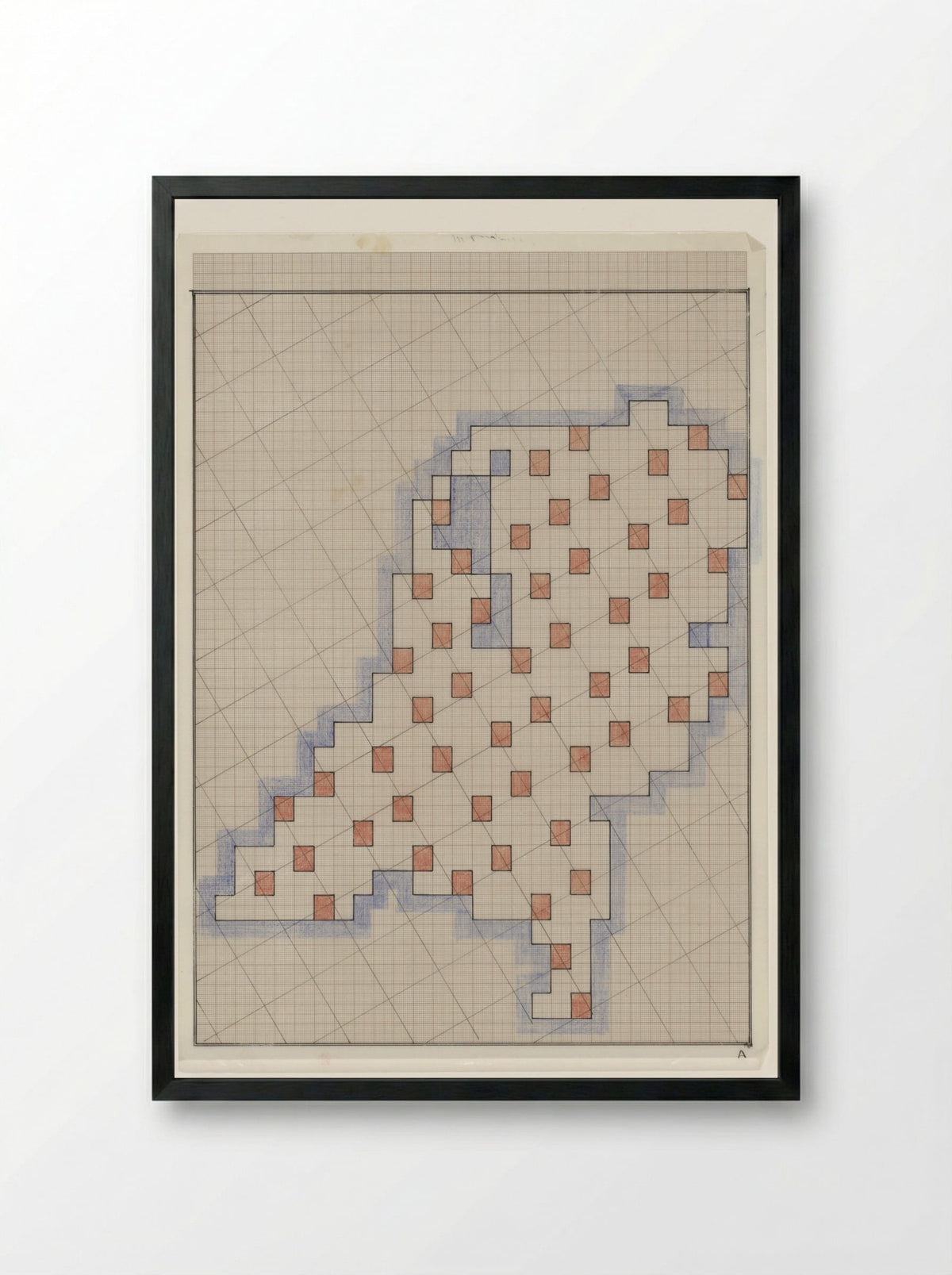 Ingekleurde tekening van Nederland op doorzichtig papier A - Reinjan Mulder - Framed Print Black