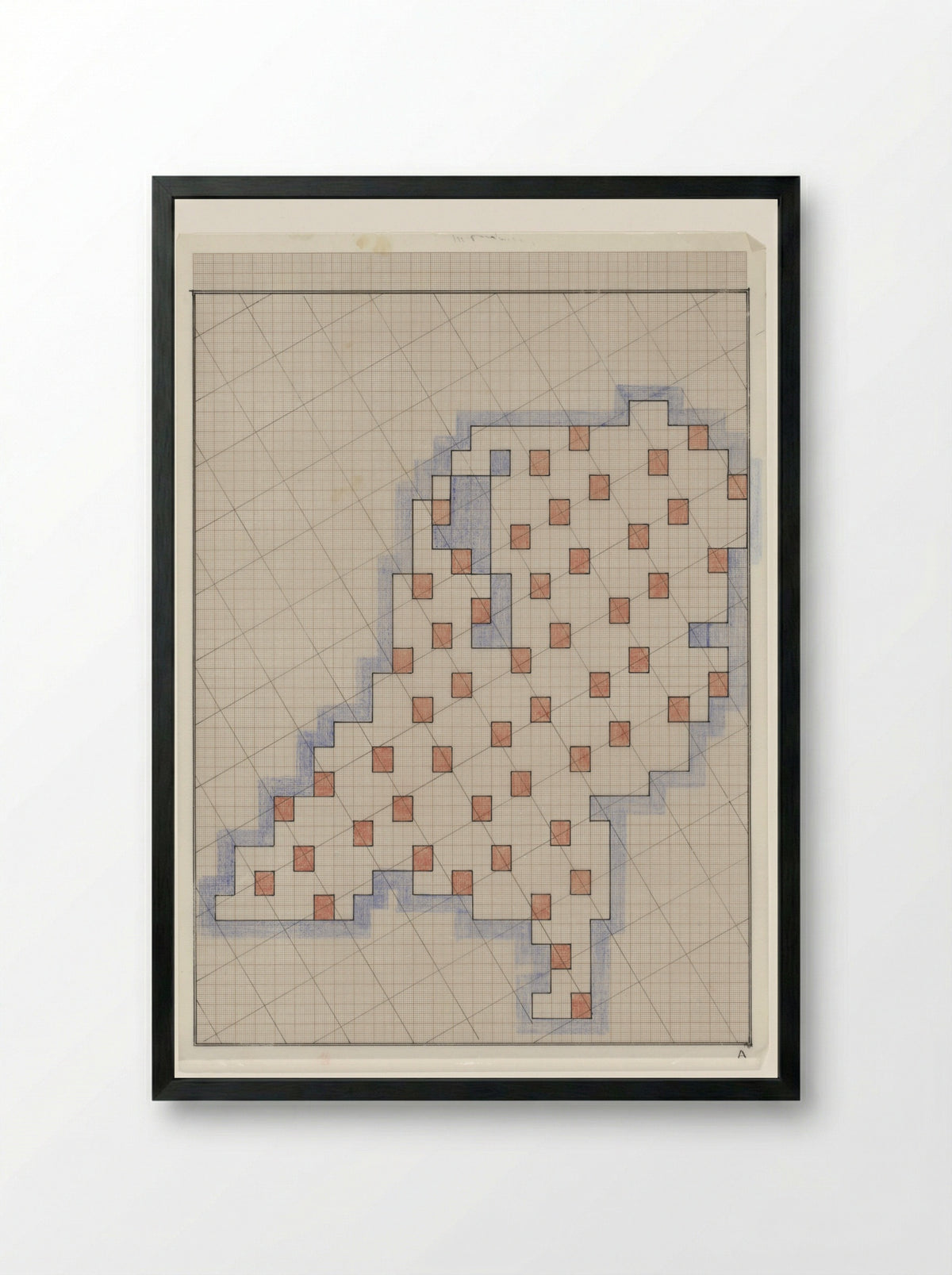 Ingekleurde tekening van Nederland op doorzichtig papier A - Reinjan Mulder - Framed Print Black