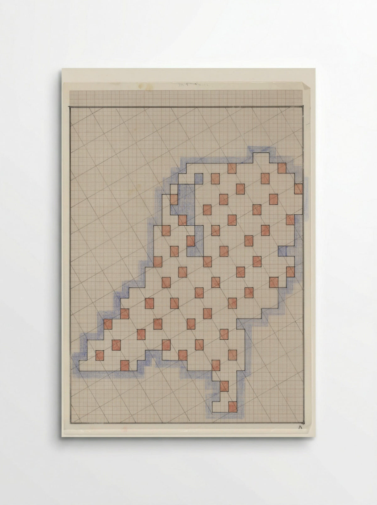 Ingekleurde tekening van Nederland op doorzichtig papier A - Reinjan Mulder - Poster