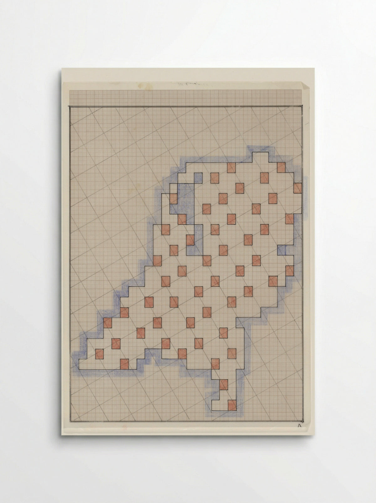 Ingekleurde tekening van Nederland op doorzichtig papier A - Reinjan Mulder - Poster