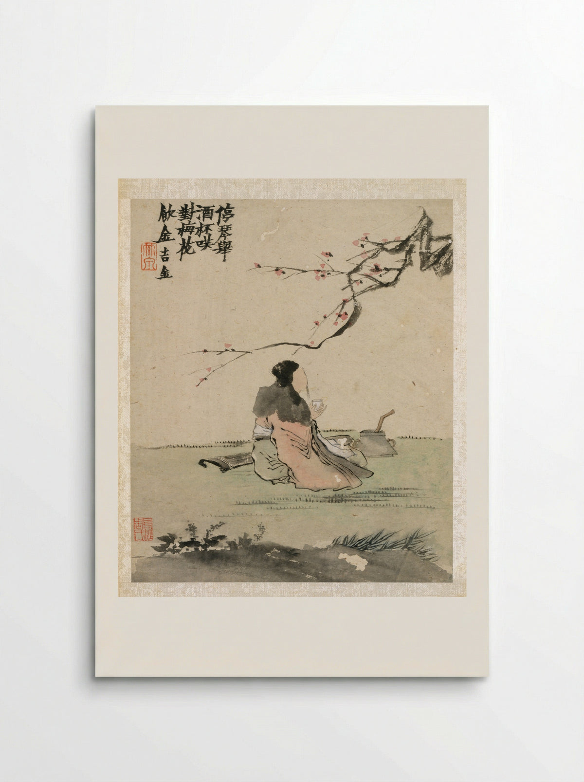 Ink Play (Scholar Drinking Under Plum Blossoms) - Jin Nong - Poster