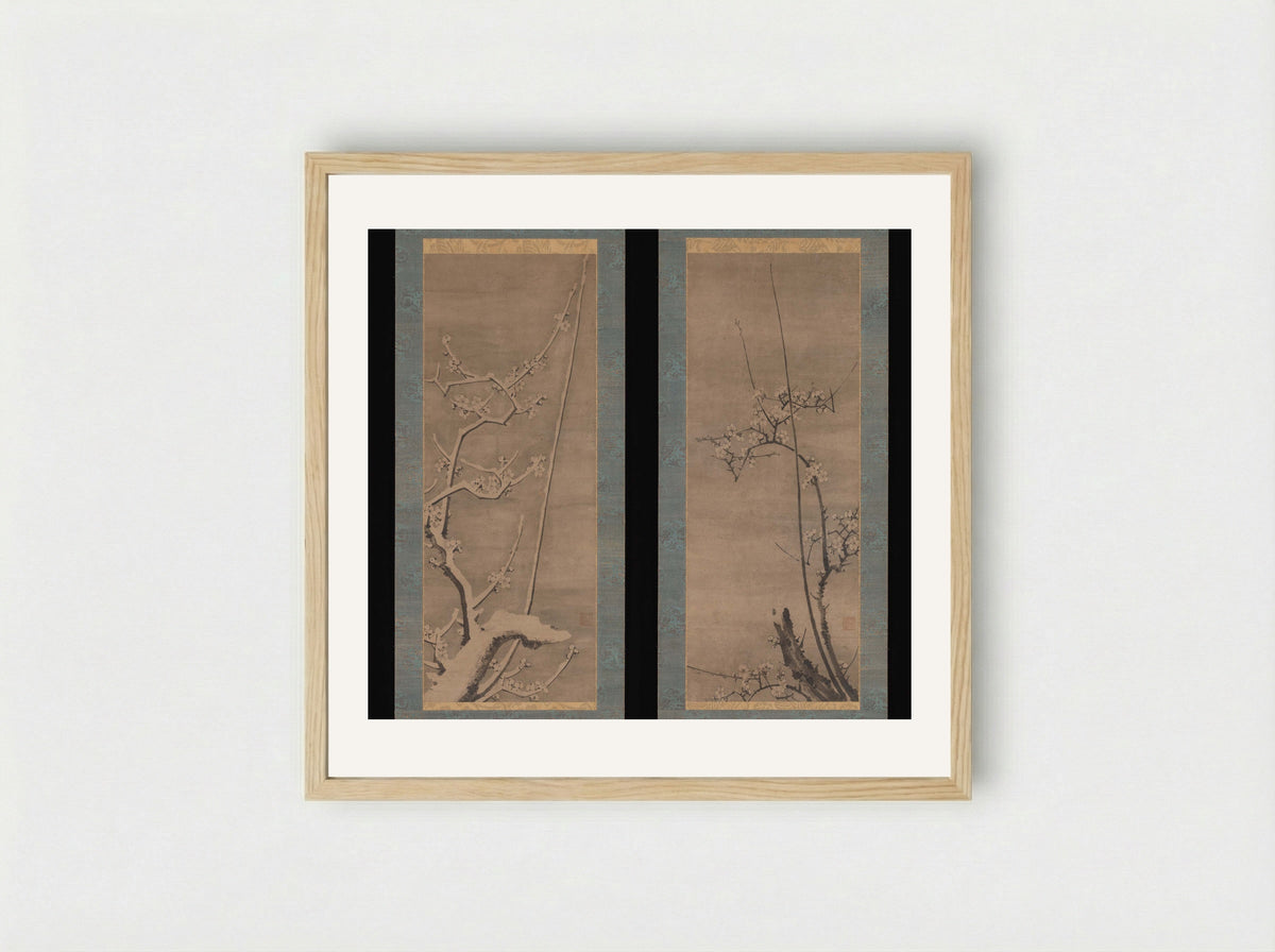 Ink Plum - Byōsen Myōshitsu - Framed Print Wood