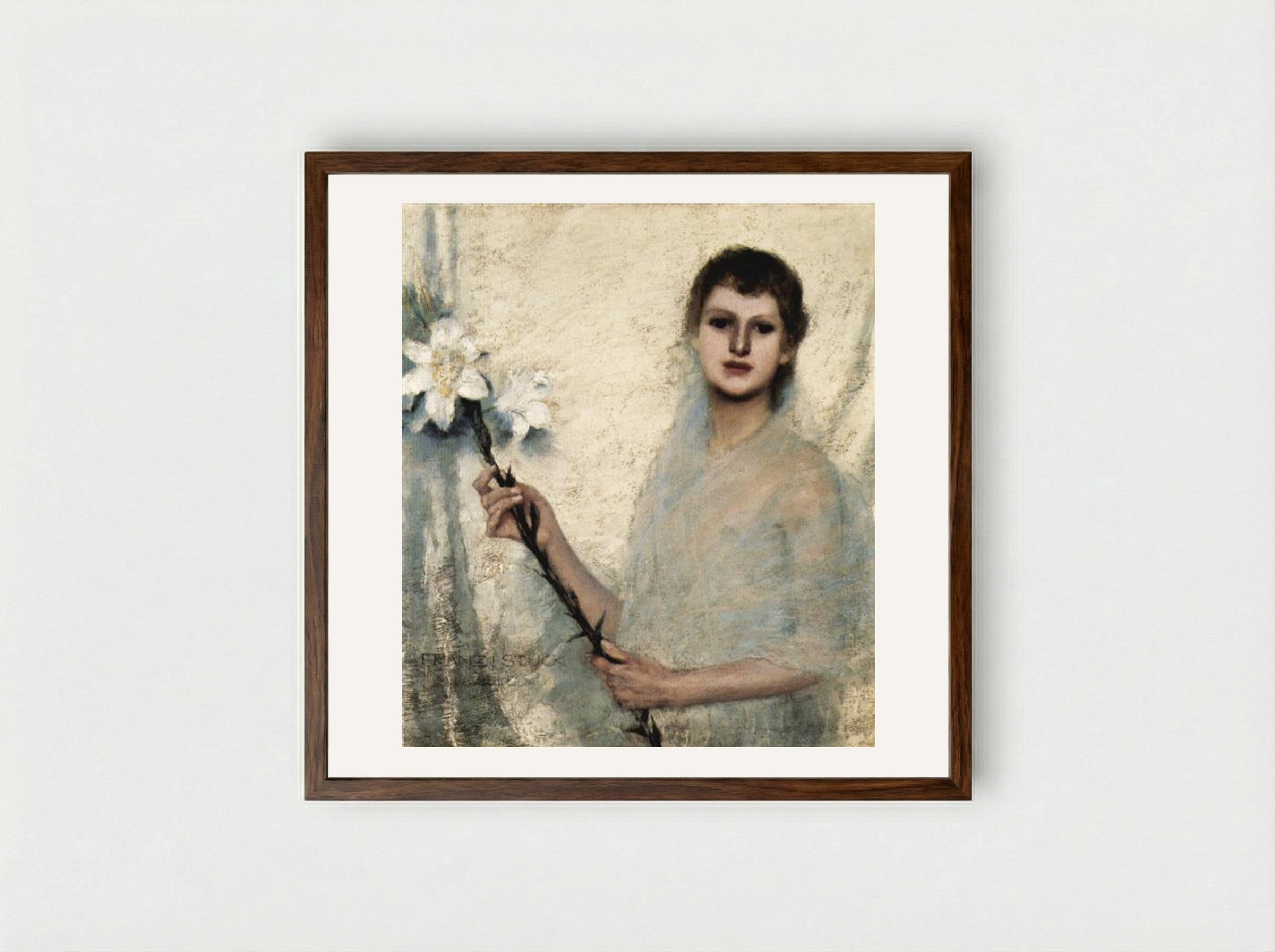 Innocence - Franz von Stuck - Framed Print Dark Wood