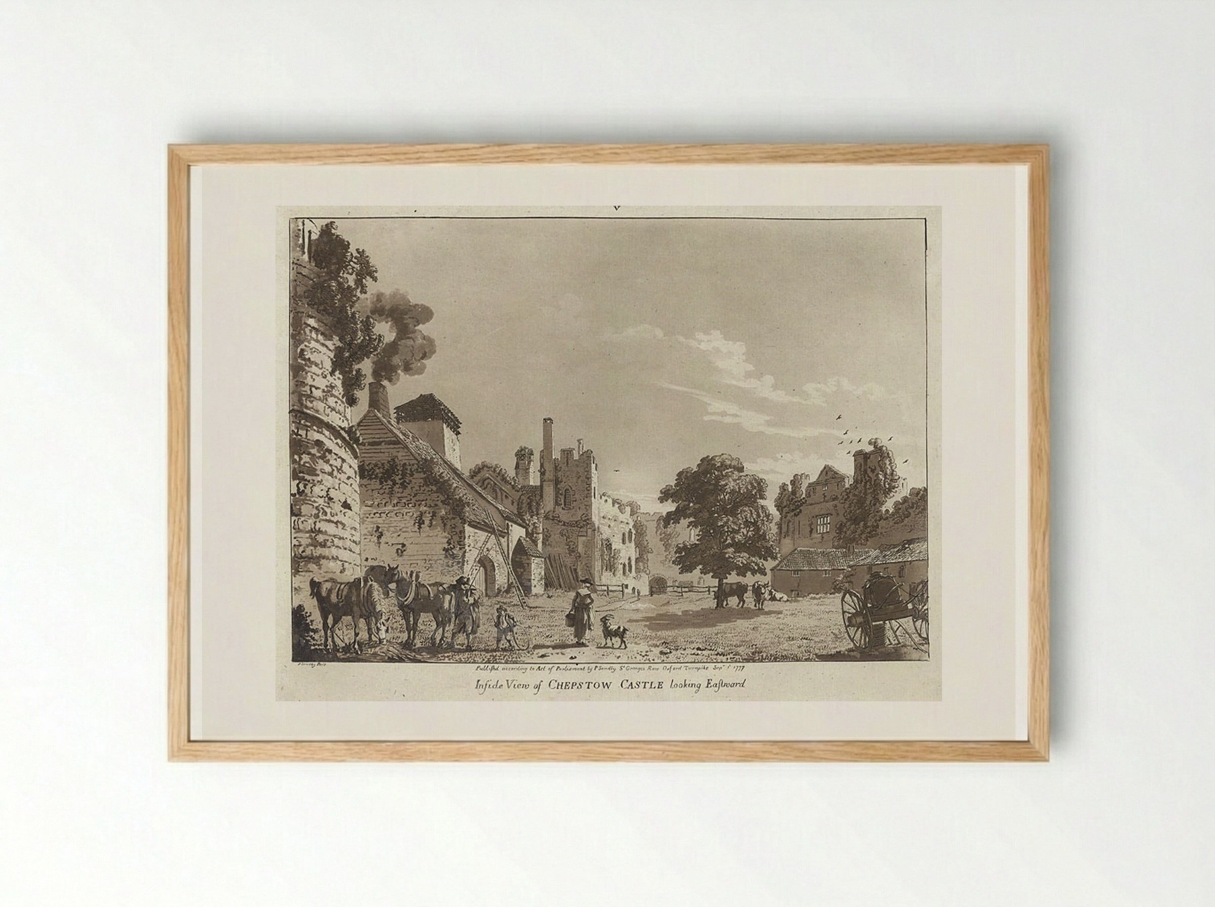 Inside View of Chepstow Castle Looking Eastward - Paul Sandby - Framed Print Wood