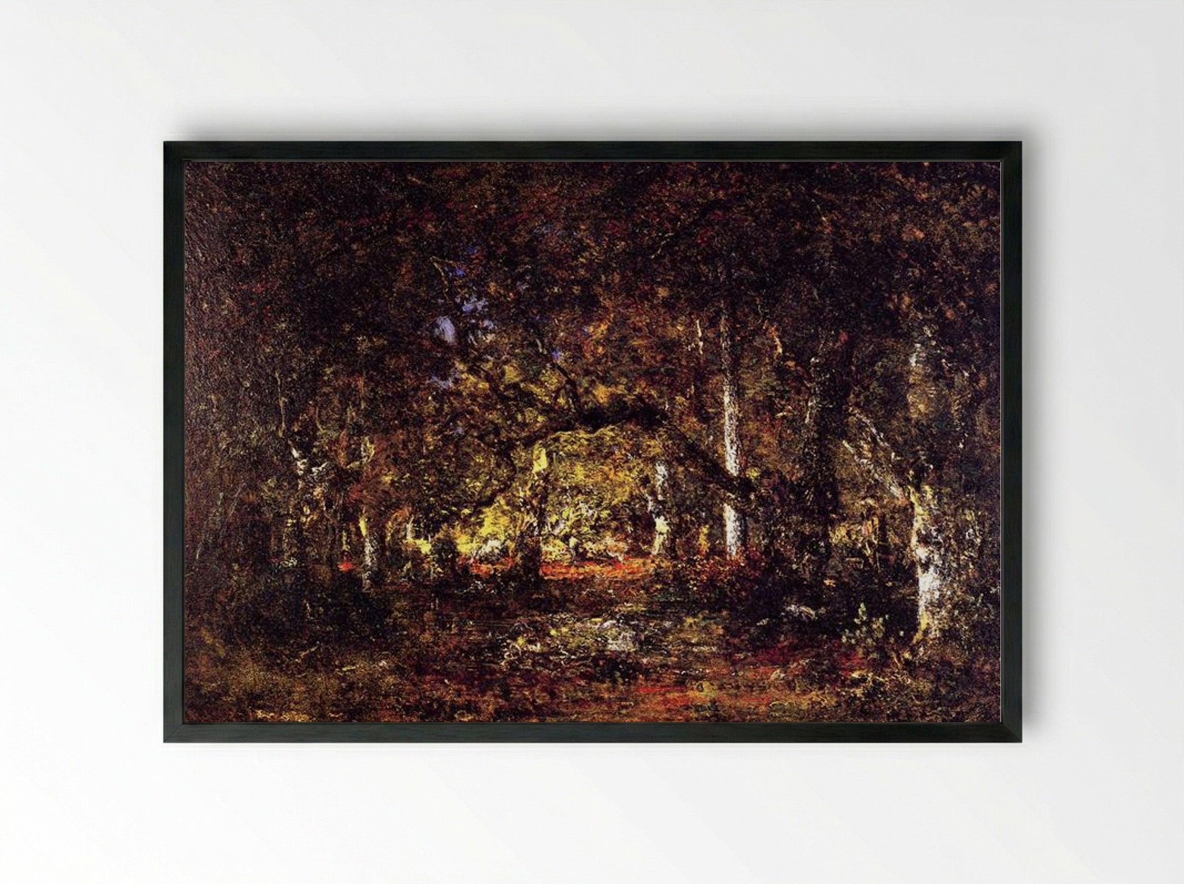 Inside the Forest - Théodore Rousseau - Framed Print Black