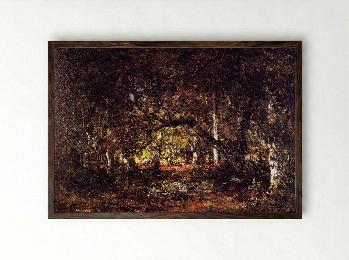 Inside the Forest - Théodore Rousseau - Framed Print Dark Wood