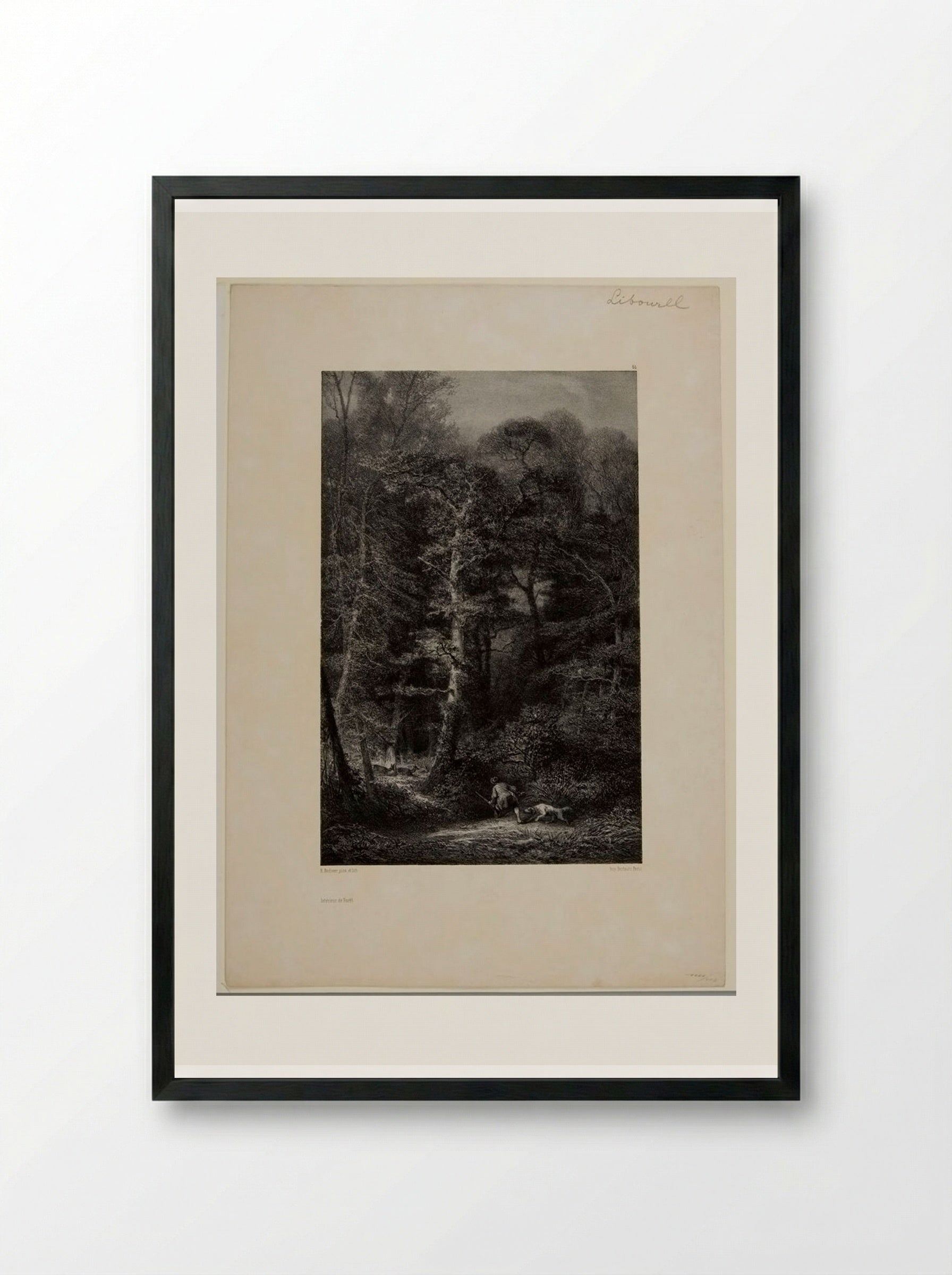Inside the Wood - Karl Bodmer - Framed Print Black