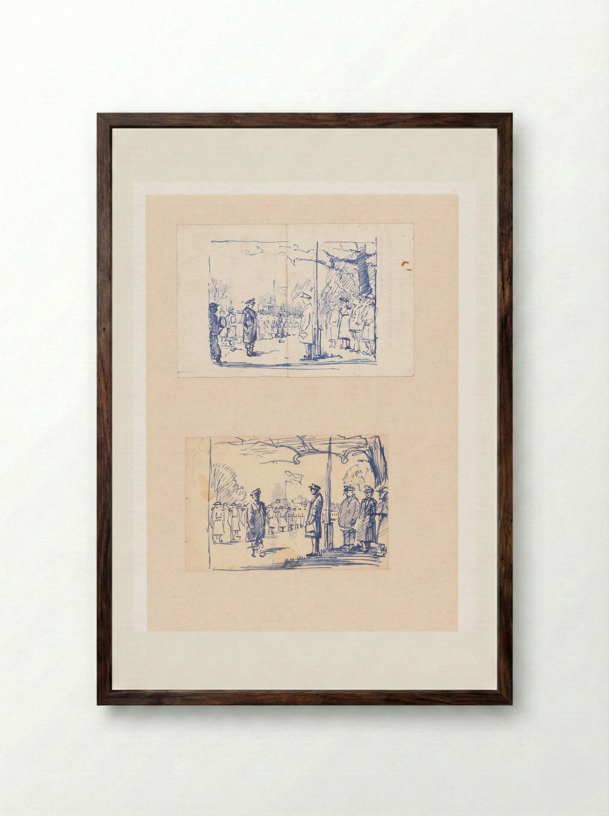 Inspectie van de troepen - Cor Visser - Framed Print Dark Wood