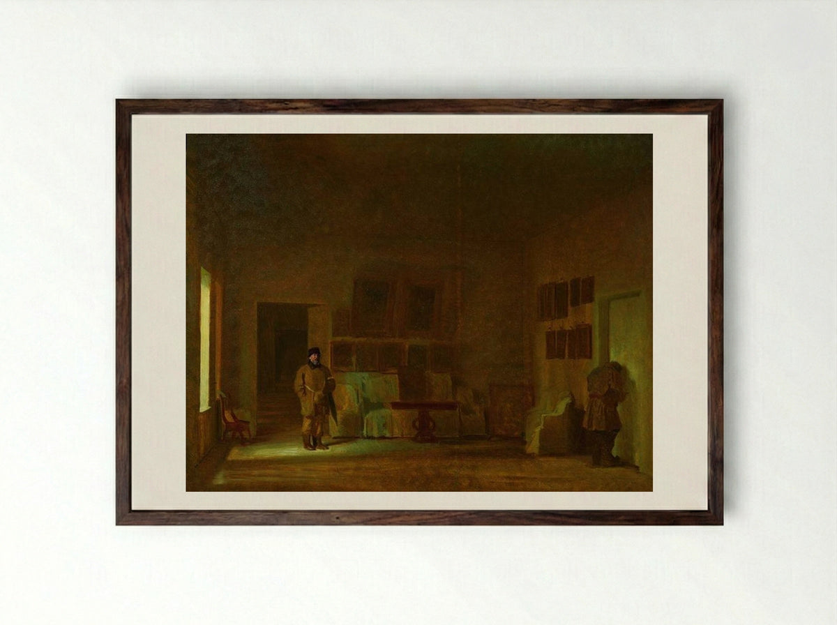 Inspection of the Old House - Ivan Kramskoy - Framed Print Dark Wood