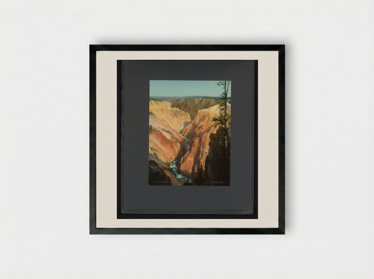 Inspiration Point, Yellowstone National Park - William Henry Jackson - Framed Print Black