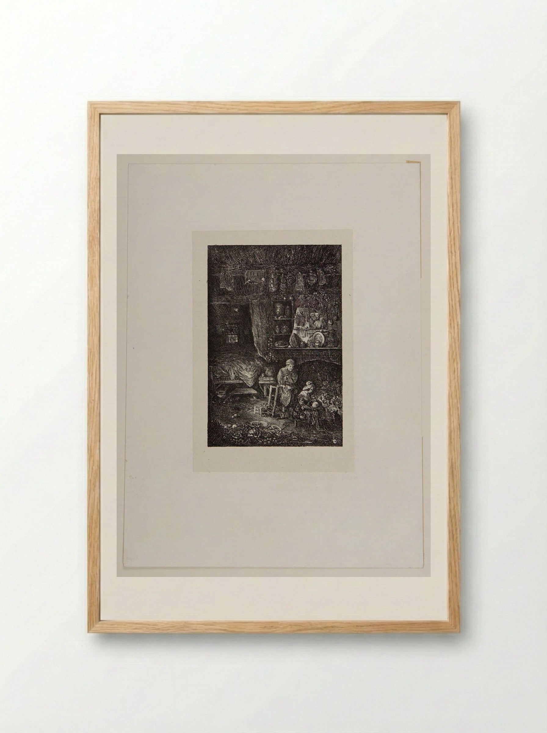 Intérieur flammand - Rodolphe Bresdin - Framed Print Wood