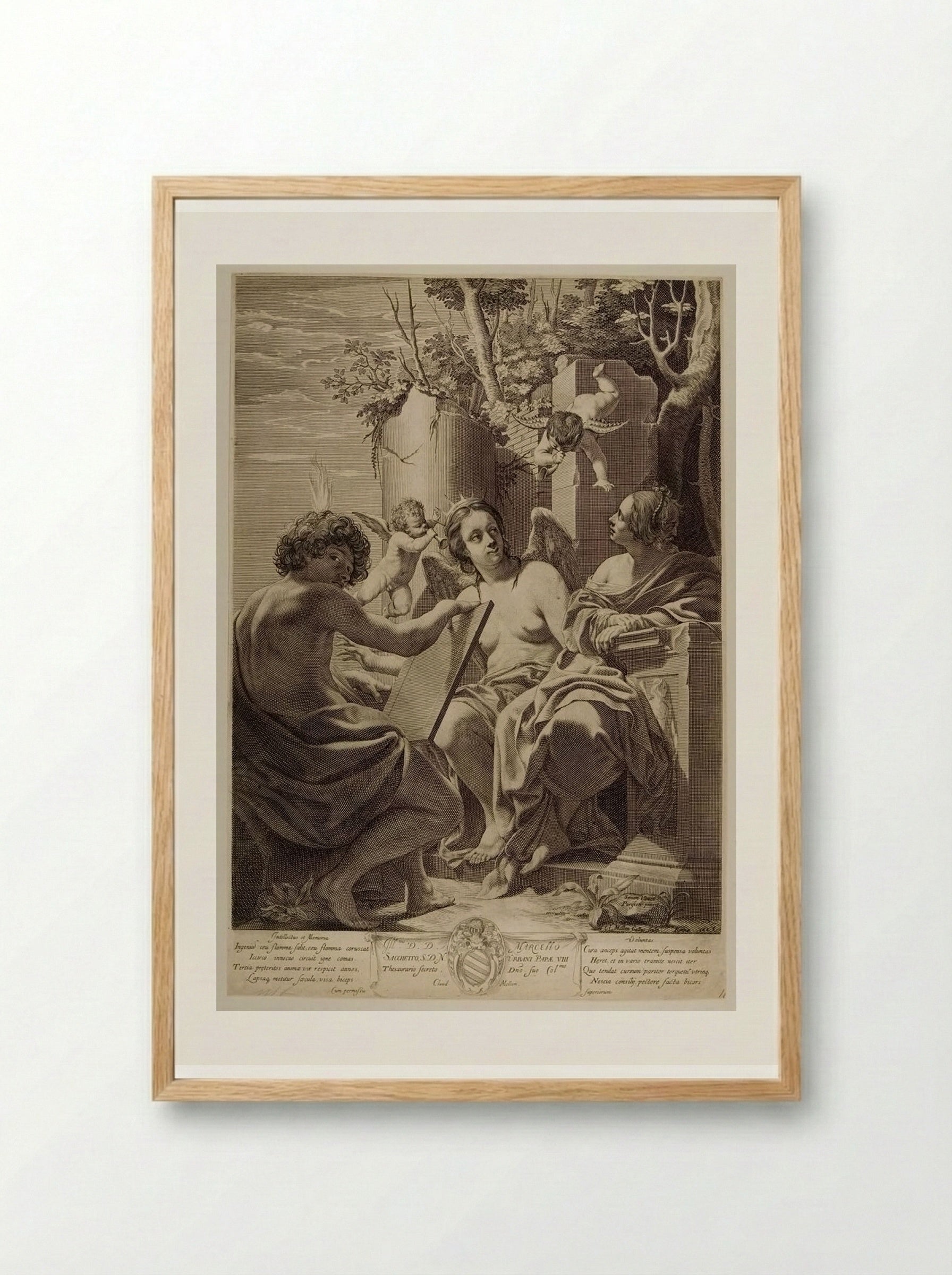 Intellect, Memory, Will - Claude Mellan - Framed Print Wood