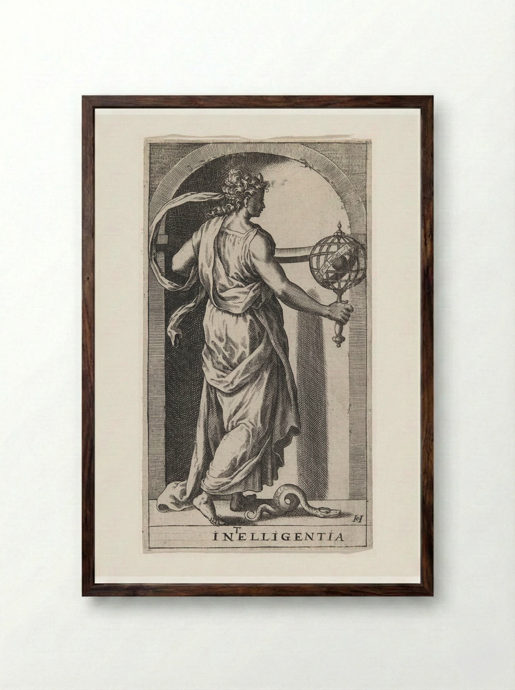 Intelligentia - Hans Collaert the Elder - Framed Print Dark Wood