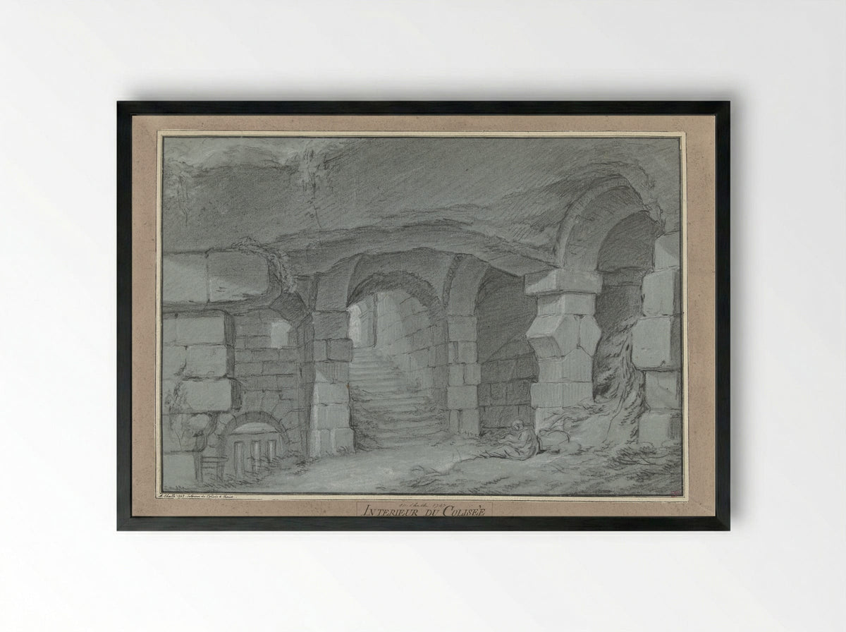 Interieur du Colisée - Charles Michel-Ange Challe - Framed Print Black