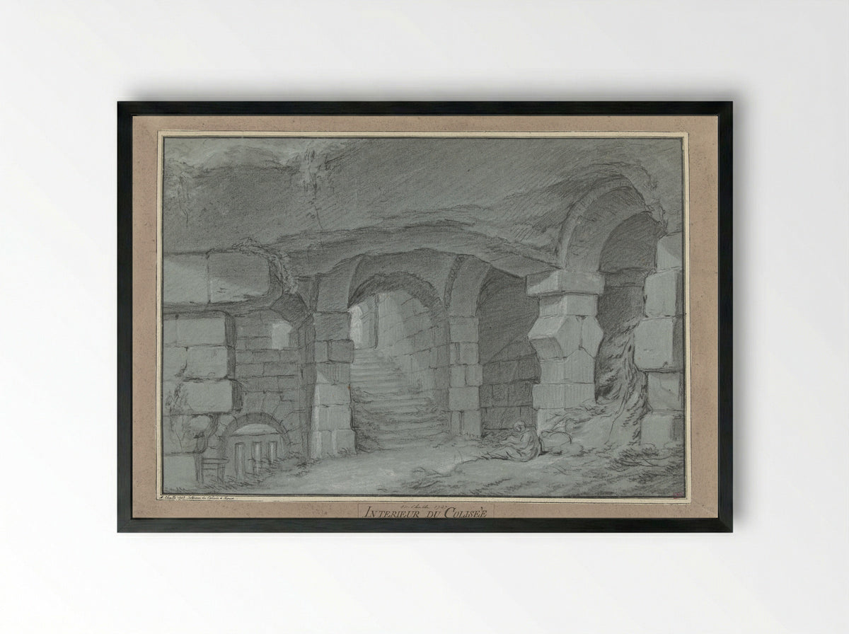 Interieur du Colisée - Charles Michel-Ange Challe - Framed Print Black