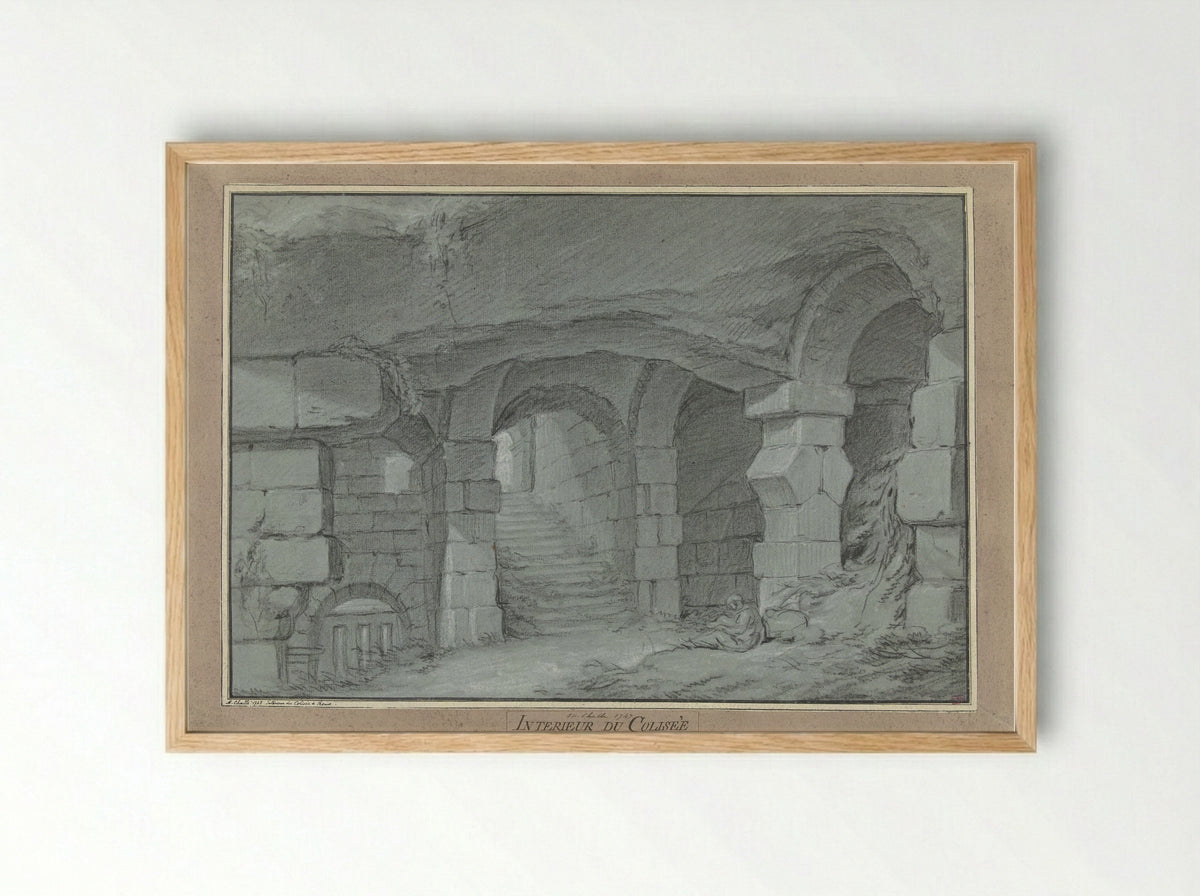 Interieur du Colisée - Charles Michel-Ange Challe - Framed Print Wood