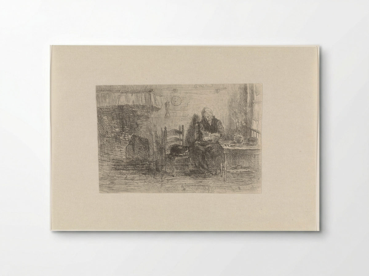 Interieur met oude vrouw - Jozef Israëls - Poster