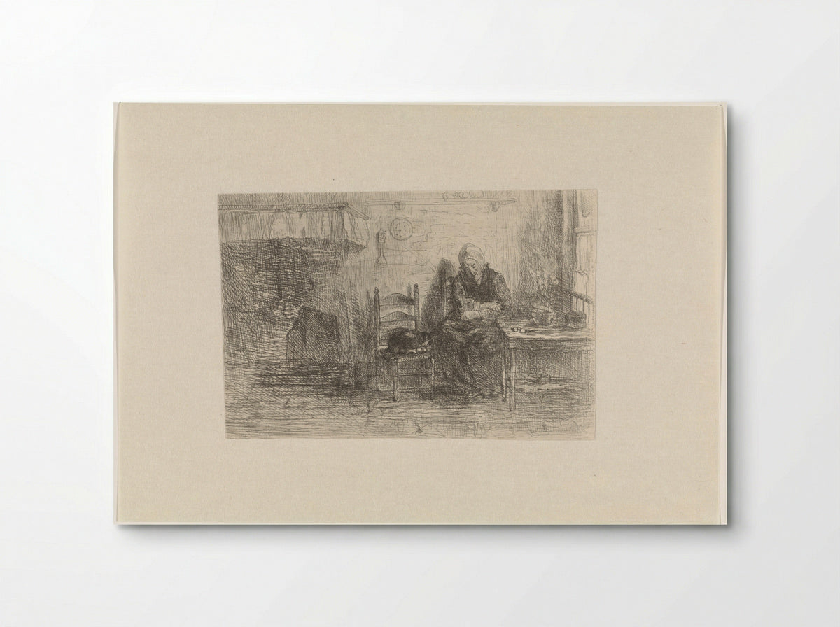 Interieur met oude vrouw - Jozef Israëls - Poster