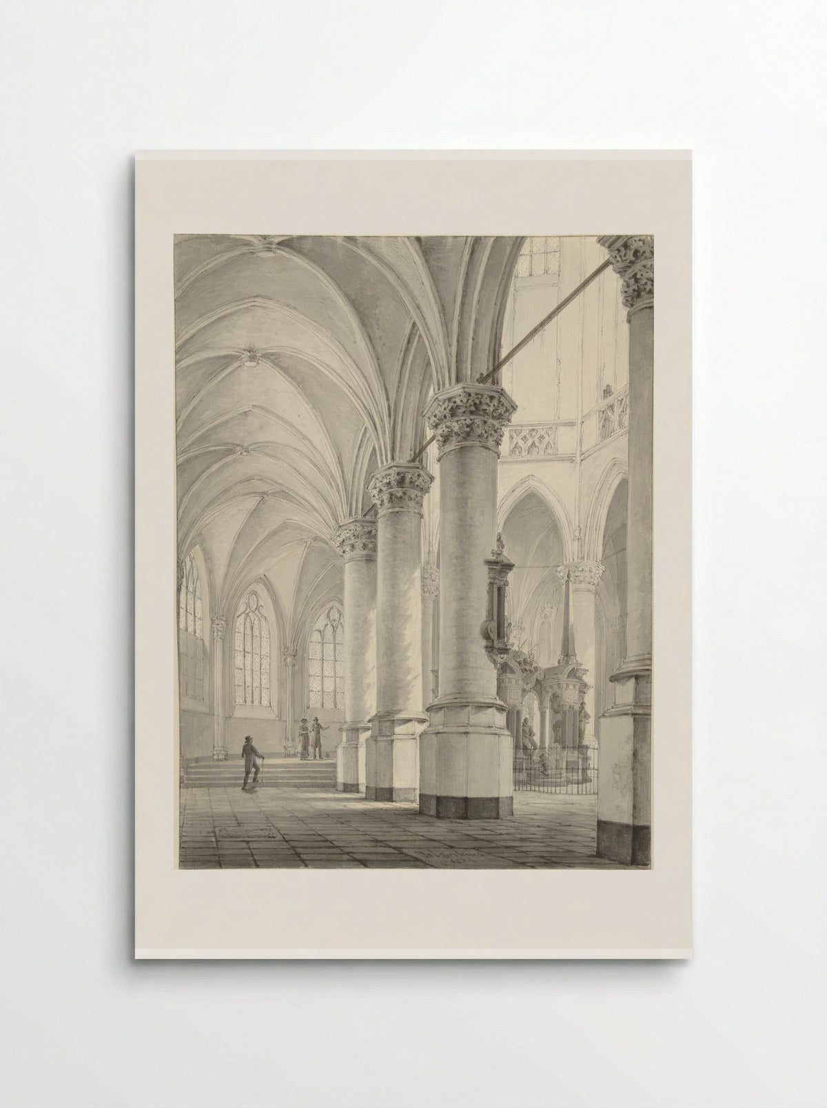 Interieur van de Nieuwe Kerk te Delft - Johannes Jelgerhuis - Poster