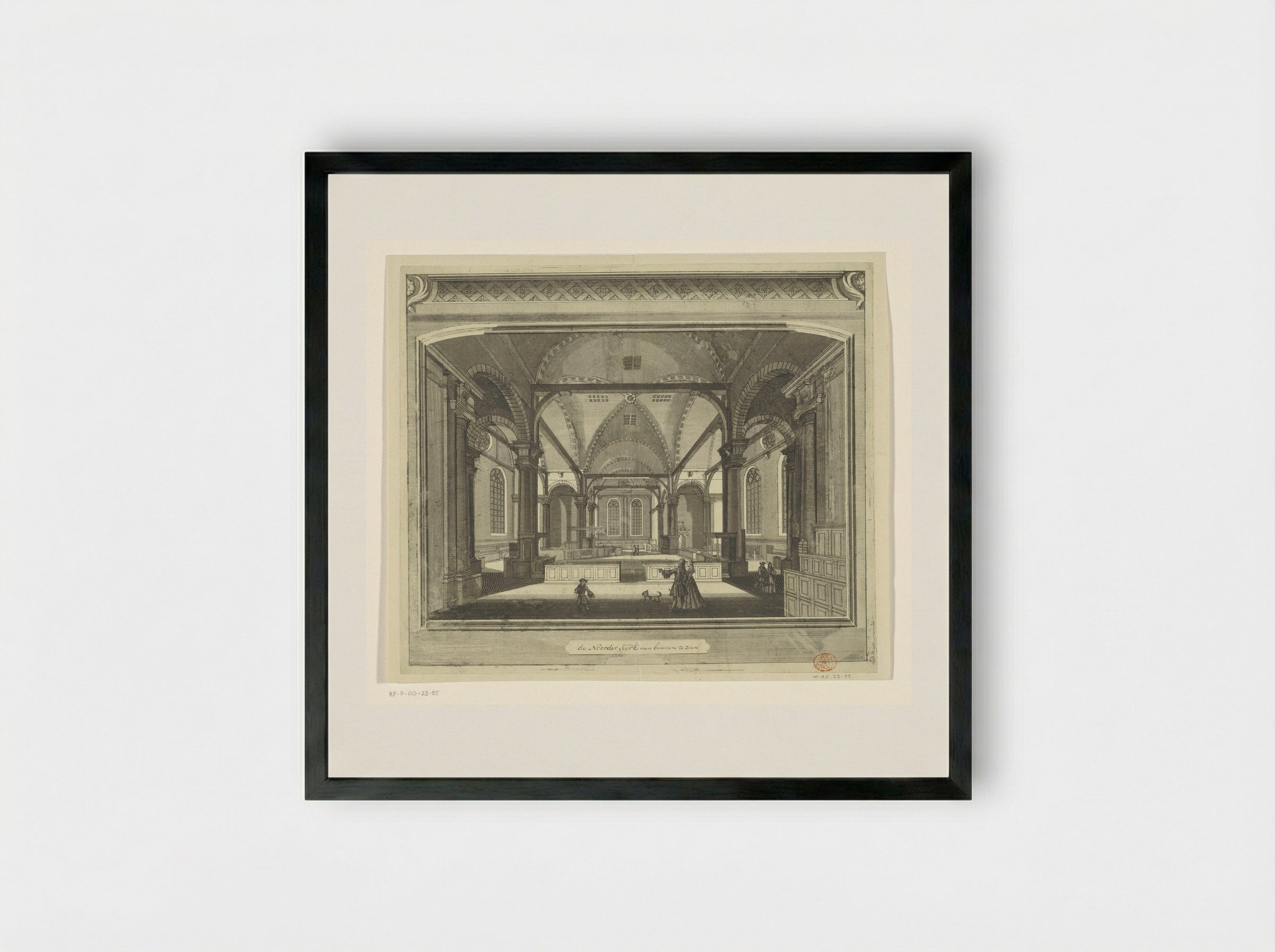 Interieur van de Noorderkerk te Amsterdam - Pieter van den Berge - Framed Print Black