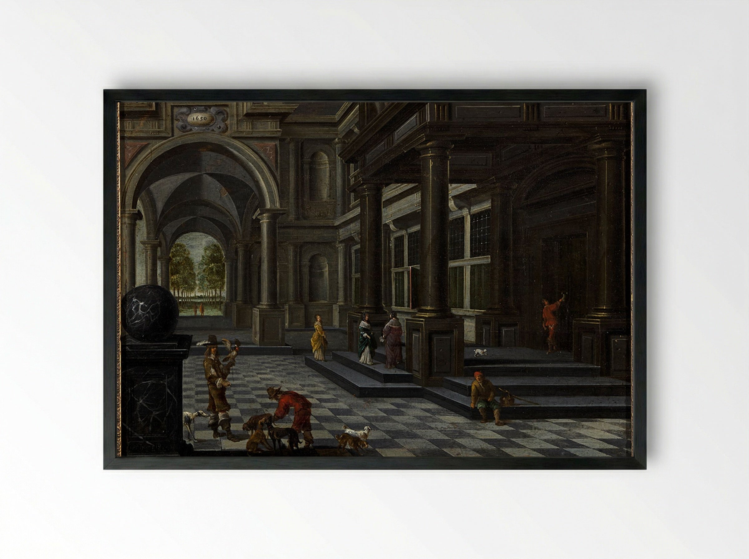 Interieur van de Sint-Jacobskerk te Antwerpen - Daniël de Blieck - Framed Print Black