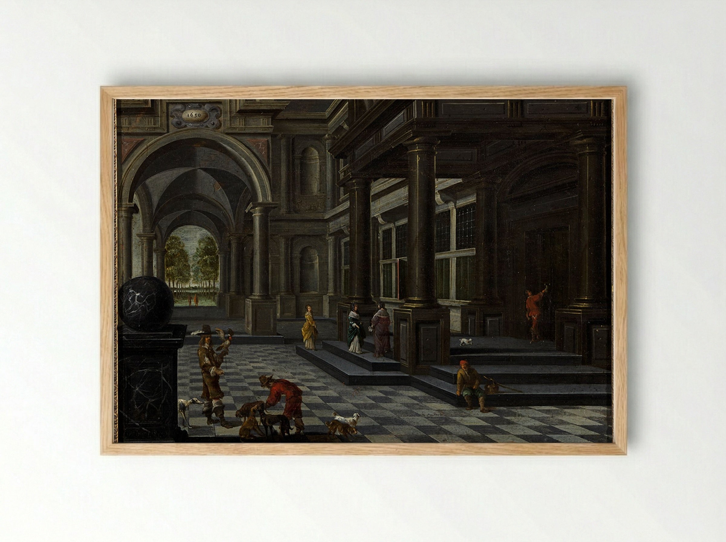 Interieur van de Sint-Jacobskerk te Antwerpen - Daniël de Blieck - Framed Print Wood