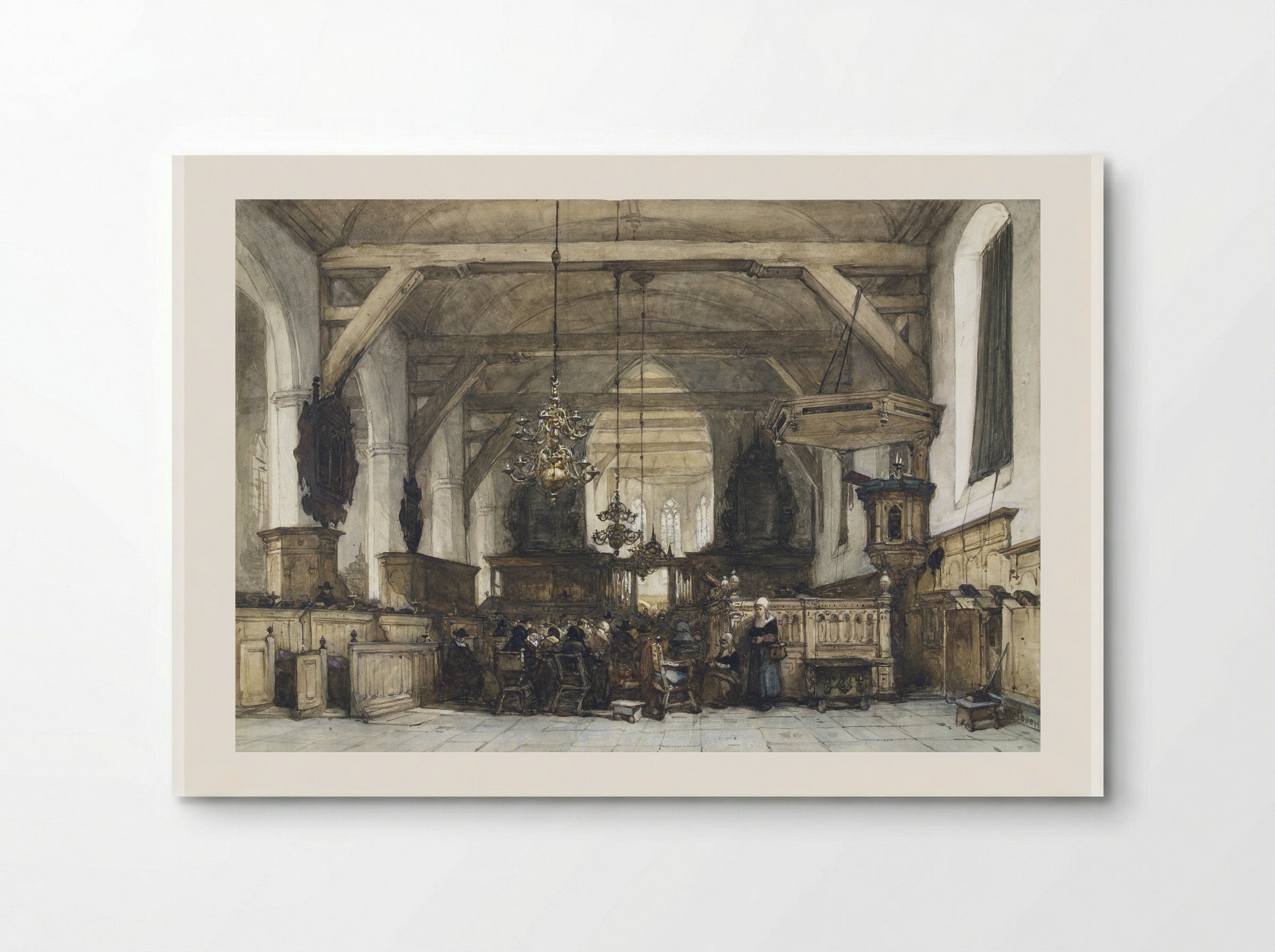 Interieur van de kerk te Maasland - Johannes Bosboom - Poster