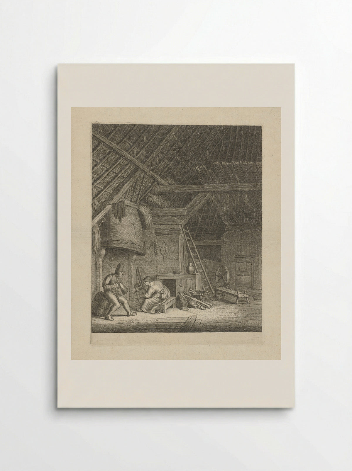 Interieur van een boerderij met boerenfamilie - Jacob Louys - Poster