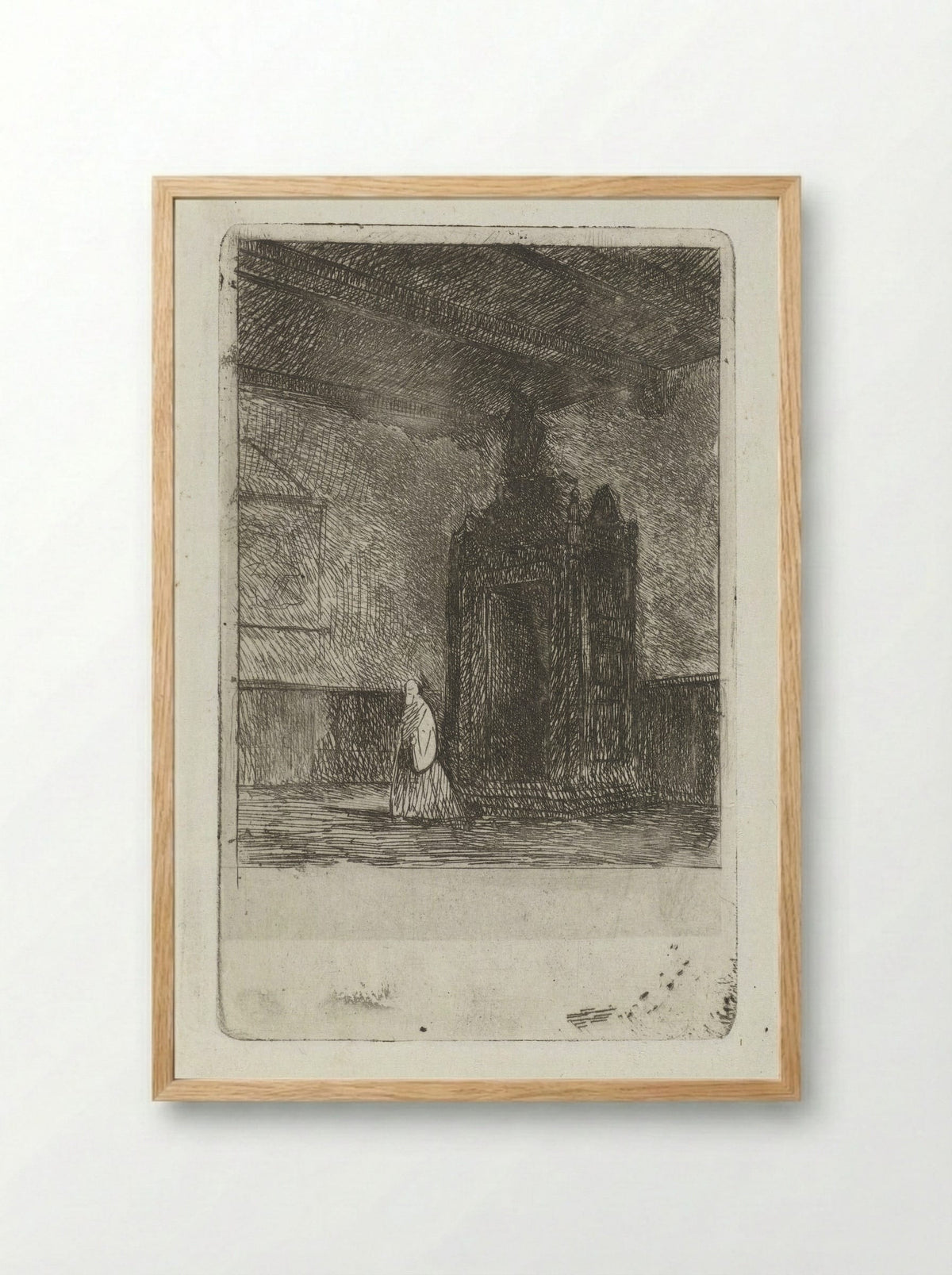 Interieur van een liturgisch gebouw - Jan Diederikus Kruseman - Framed Print Wood