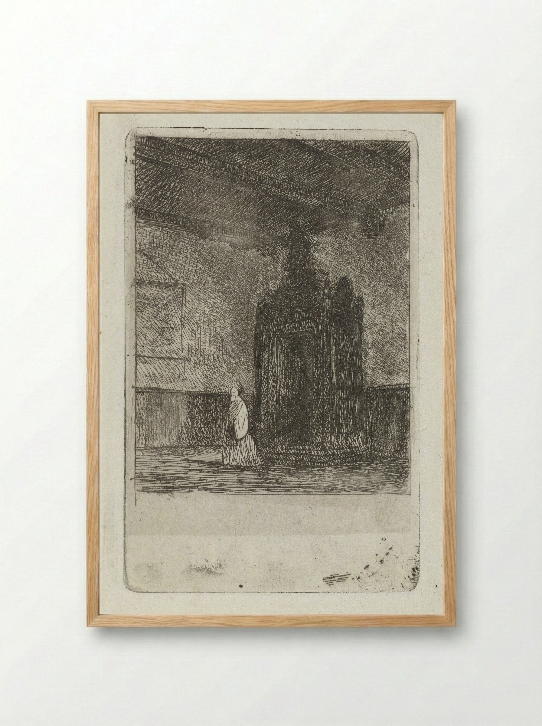 Interieur van een liturgisch gebouw - Jan Diederikus Kruseman - Framed Print Wood