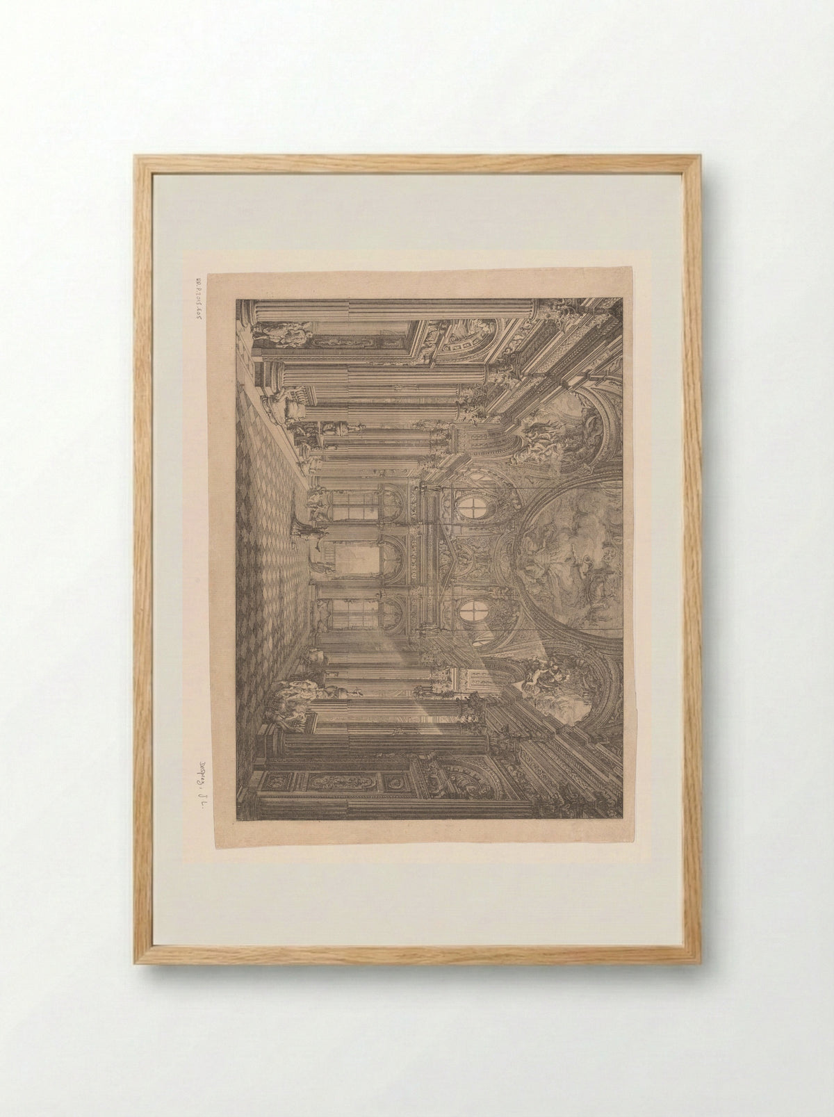 Interieur van een zaal in het Palazzo Serra in Genua - Louis Jean Desprez - Framed Print Wood