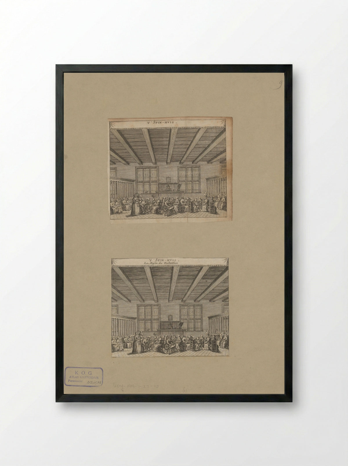 Interieur van het Spinhuis te Amsterdam - Anonymous - Framed Print Black