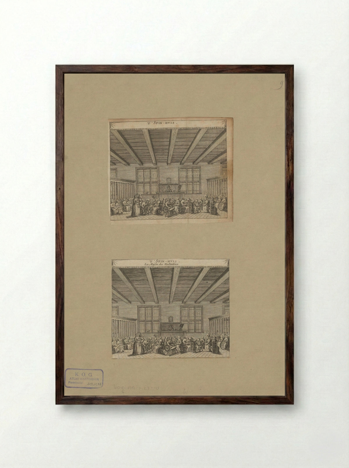 Interieur van het Spinhuis te Amsterdam - Anonymous - Framed Print Dark Wood
