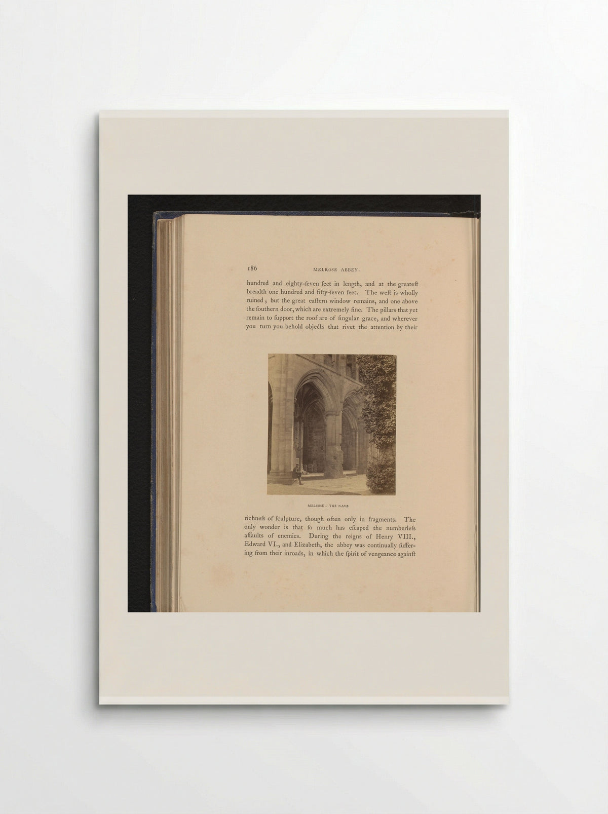 Interieur van het schip van Melrose Abbey in Roxburghshire - George Washington Wilson - Poster